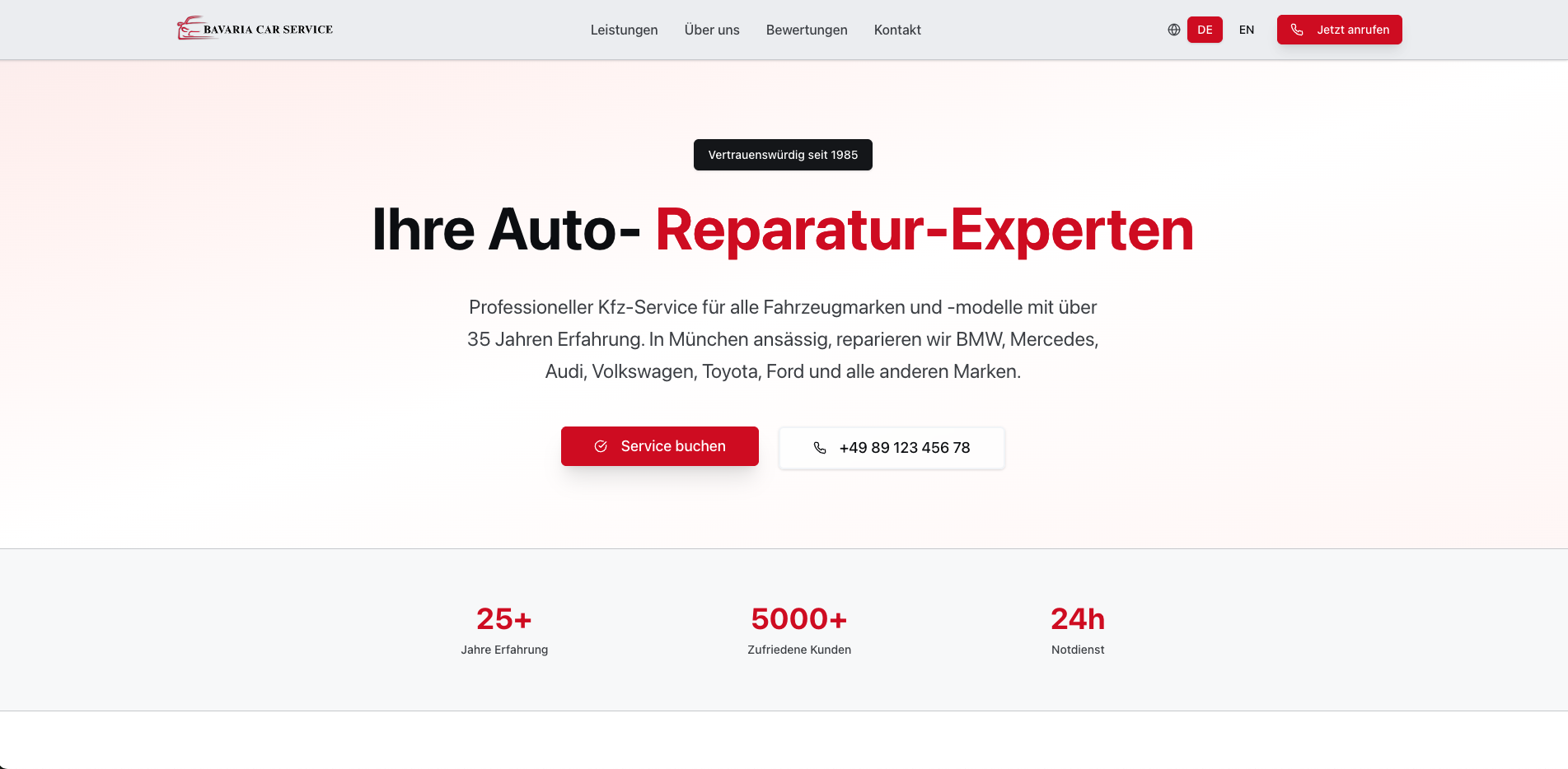 Webpage and Crm System for a Garage